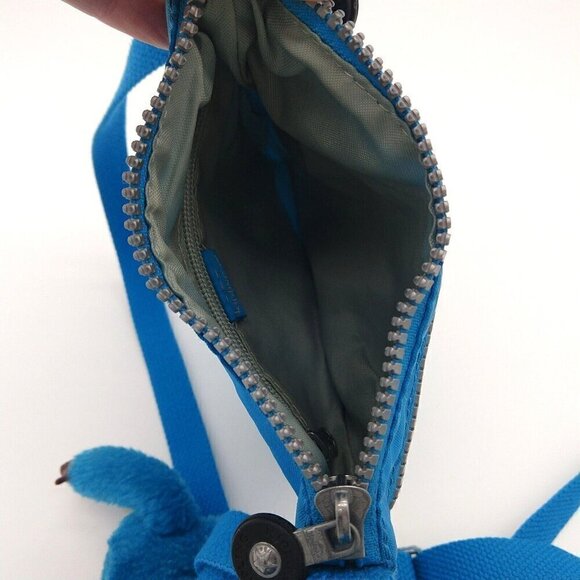 Kipling Keiko Crossbody Mini Bag Teal Purse Gorilla Keychain Monkey - Picture 6 of 6